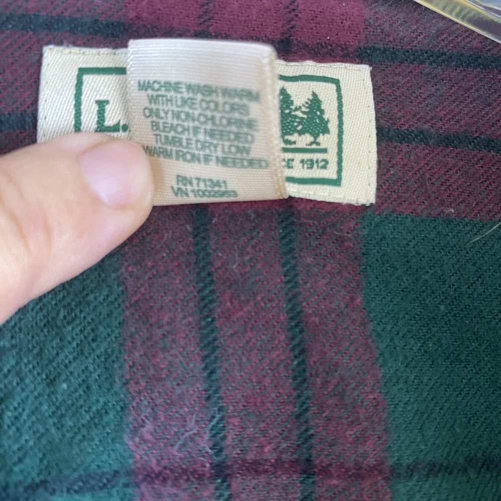 L.L.‎ Bean Flannel Shirt Men's Sz XL Bright Plaid Long Sleeve 100% Cotton - Picture 5 of 10